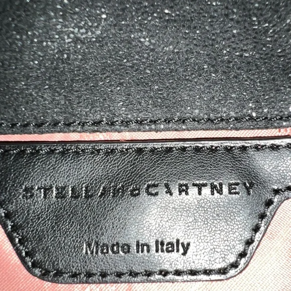 Stella McCartney Shimmery Black Shaggy Deer Studded Falabella Crossbody/Dust Bag - Picture 10 of 12